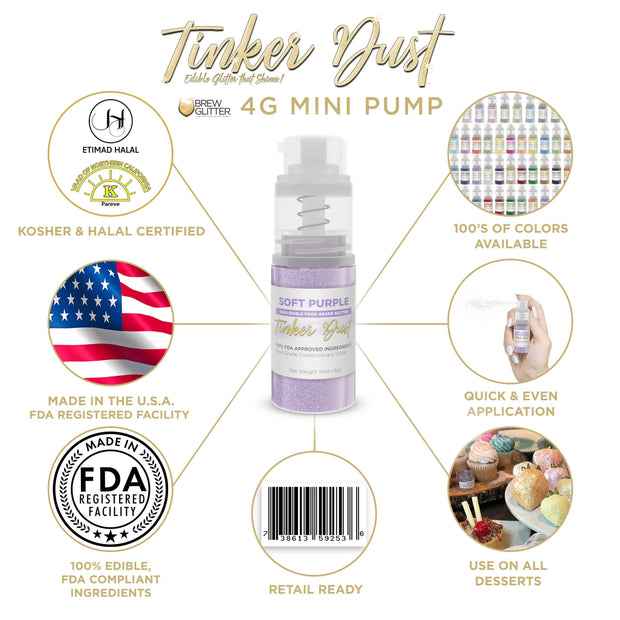 Soft Purple Edible Glitter Spray 4g Pump | Tinker Dust®-Brew Glitter®