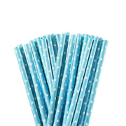 Solid Blue with White Polka Dots Stirring Straws-Brew Glitter®