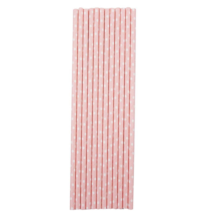 Solid Pink with White Polka Dots Stirring Straws-Brew Glitter®