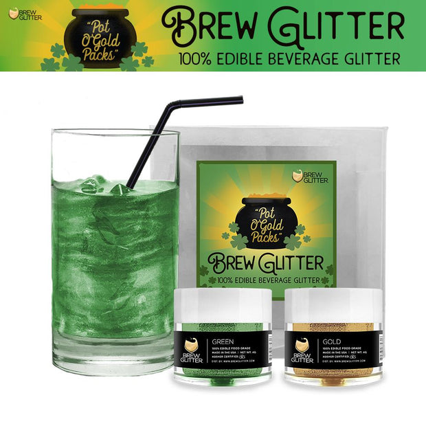 St. Patrick's Day Gold & Green Brew Glitter Gift Box (Set of 2)-Brew Glitter®