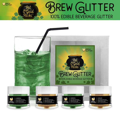 St. Patrick's Day Gold & Green Brew Glitter Gift Box (Set of 4)-Brew Glitter®