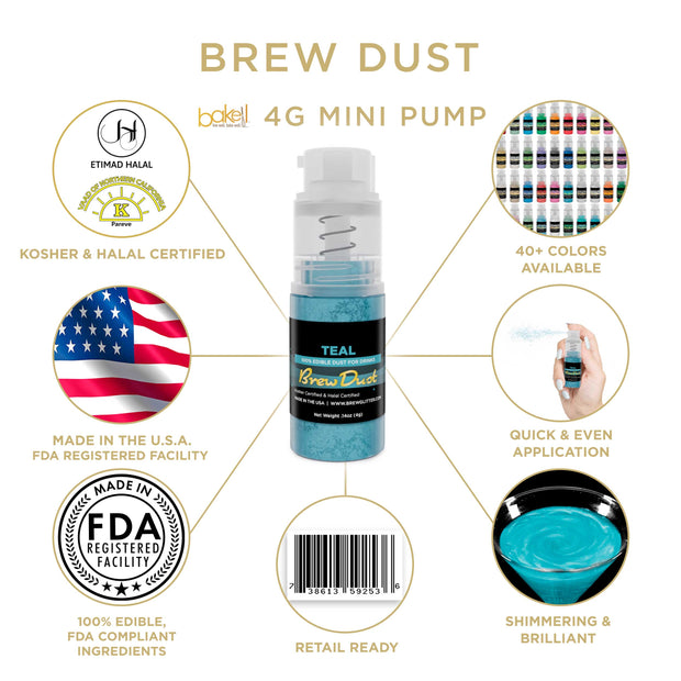 Teal Edible Brew Dust | Mini Spray Pump-Brew Glitter®