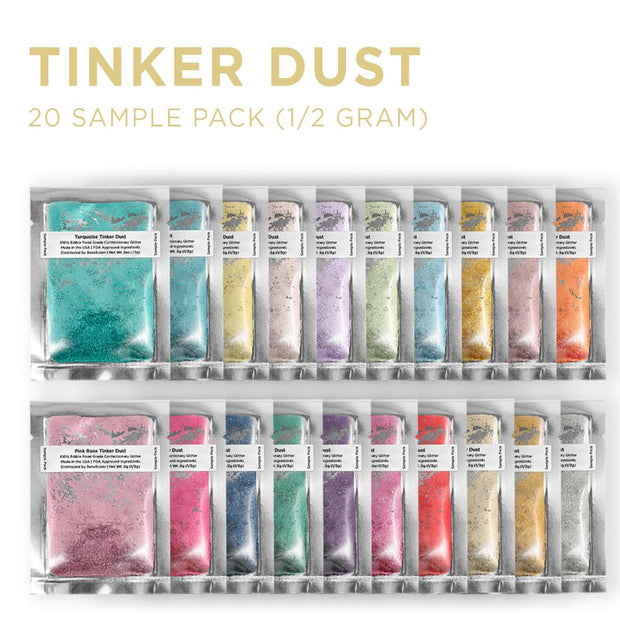 Tinker Dust Edible Glitter Sample Pack Set (20 Random Colors)-Brew Glitter®