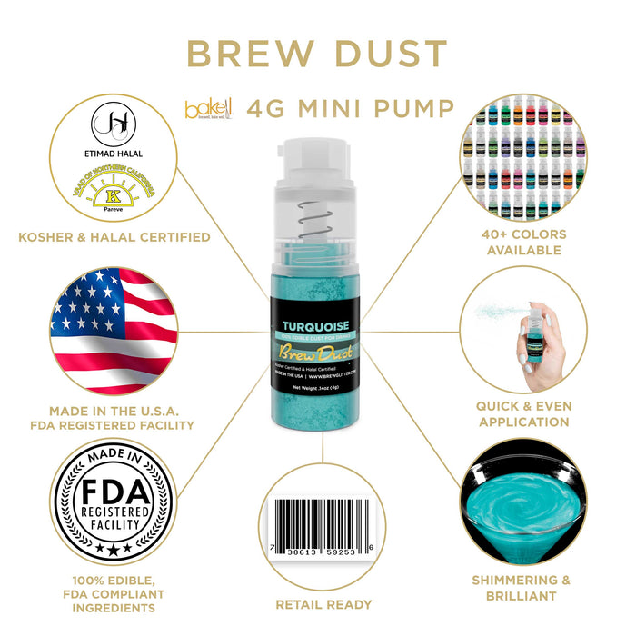Turquoise Brew Dust by the Case | 4g Spray Pump-Brew Glitter®