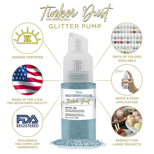 Turquoise Tinker Dust Spray Pump by the Case | Private Label-Brew Glitter®