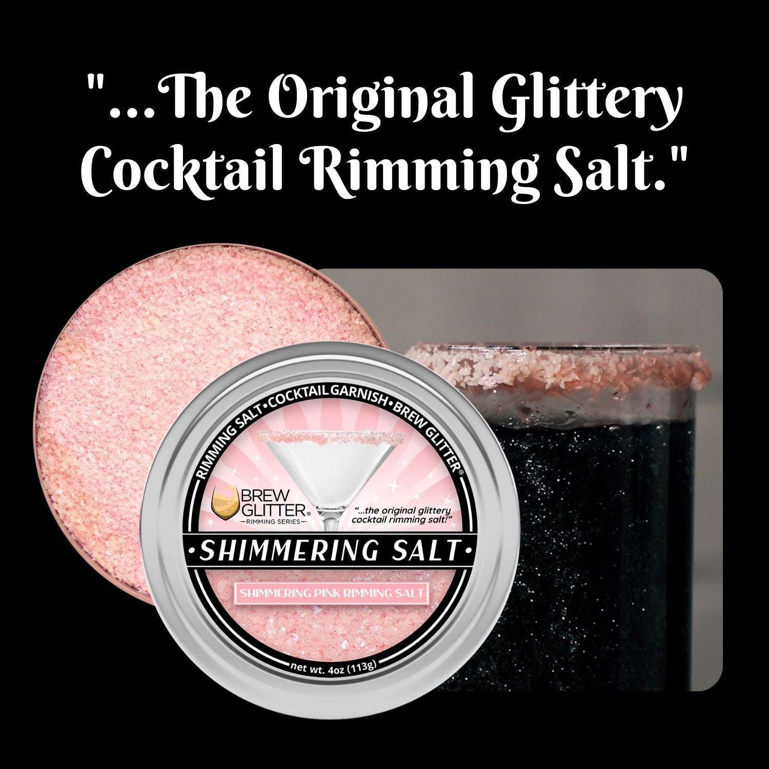 TW - Shimmering Pink Cocktail Rimming Salt-Brew Glitter®