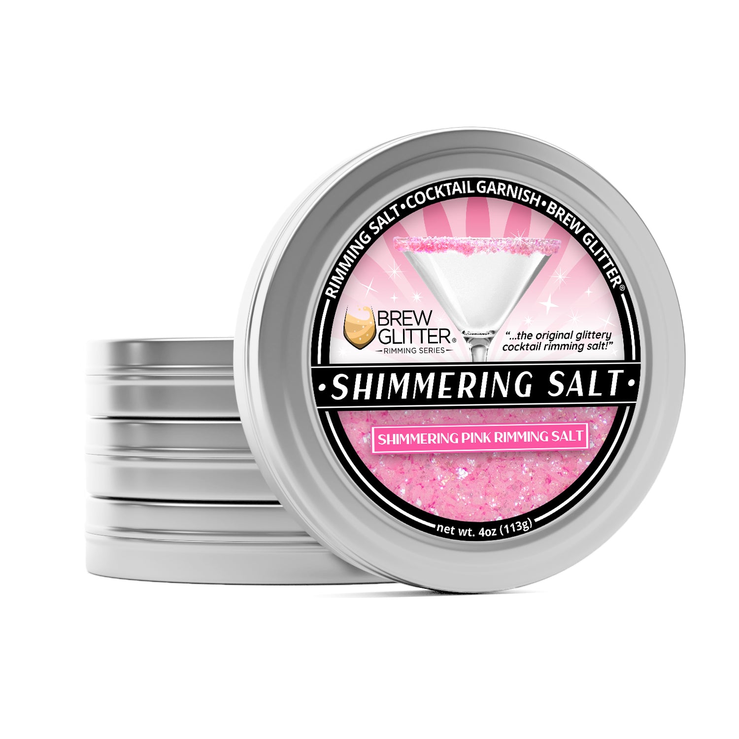 TW - Shimmering Pink Cocktail Rimming Salt-Brew Glitter®