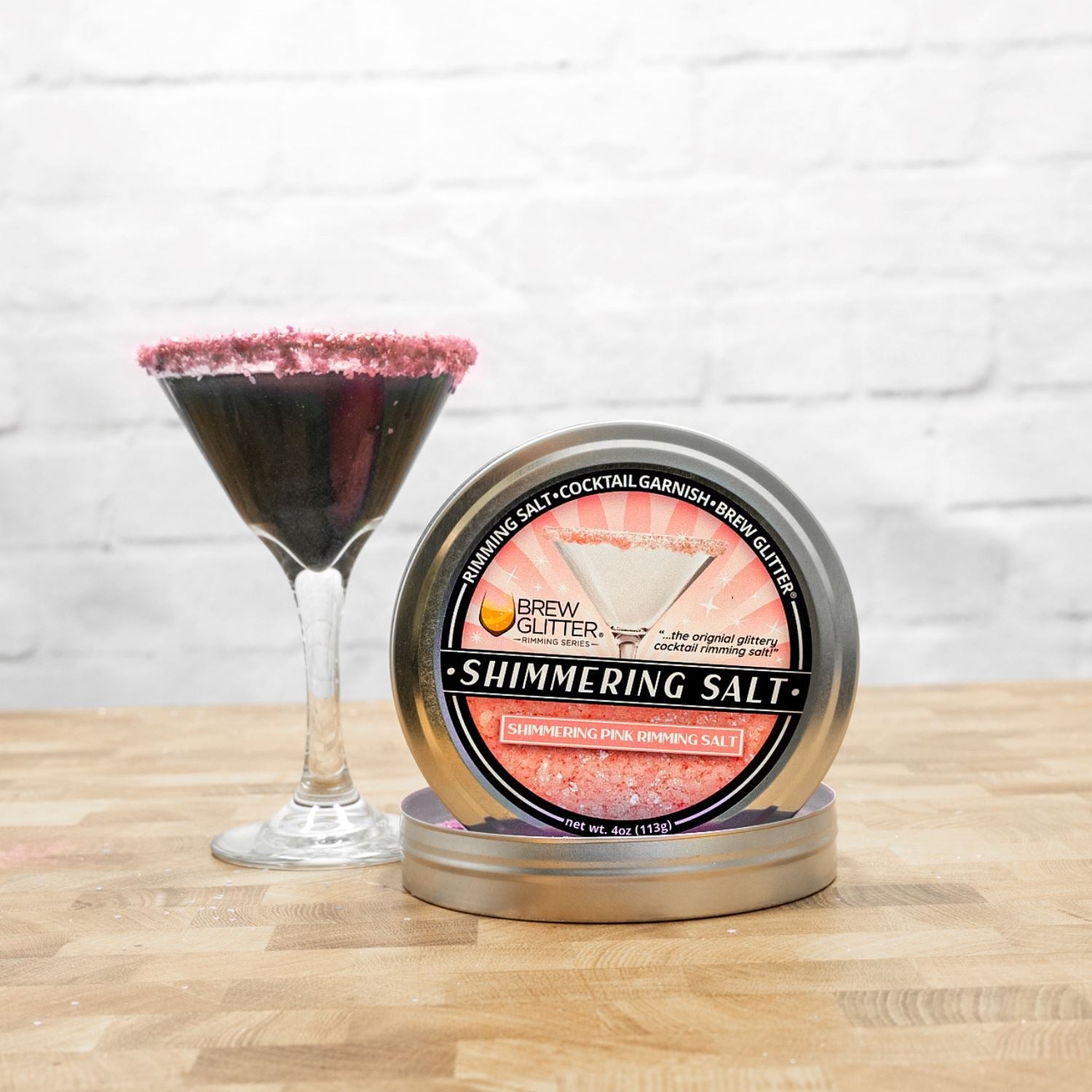 TW - Shimmering Pink Cocktail Rimming Salt-Brew Glitter®