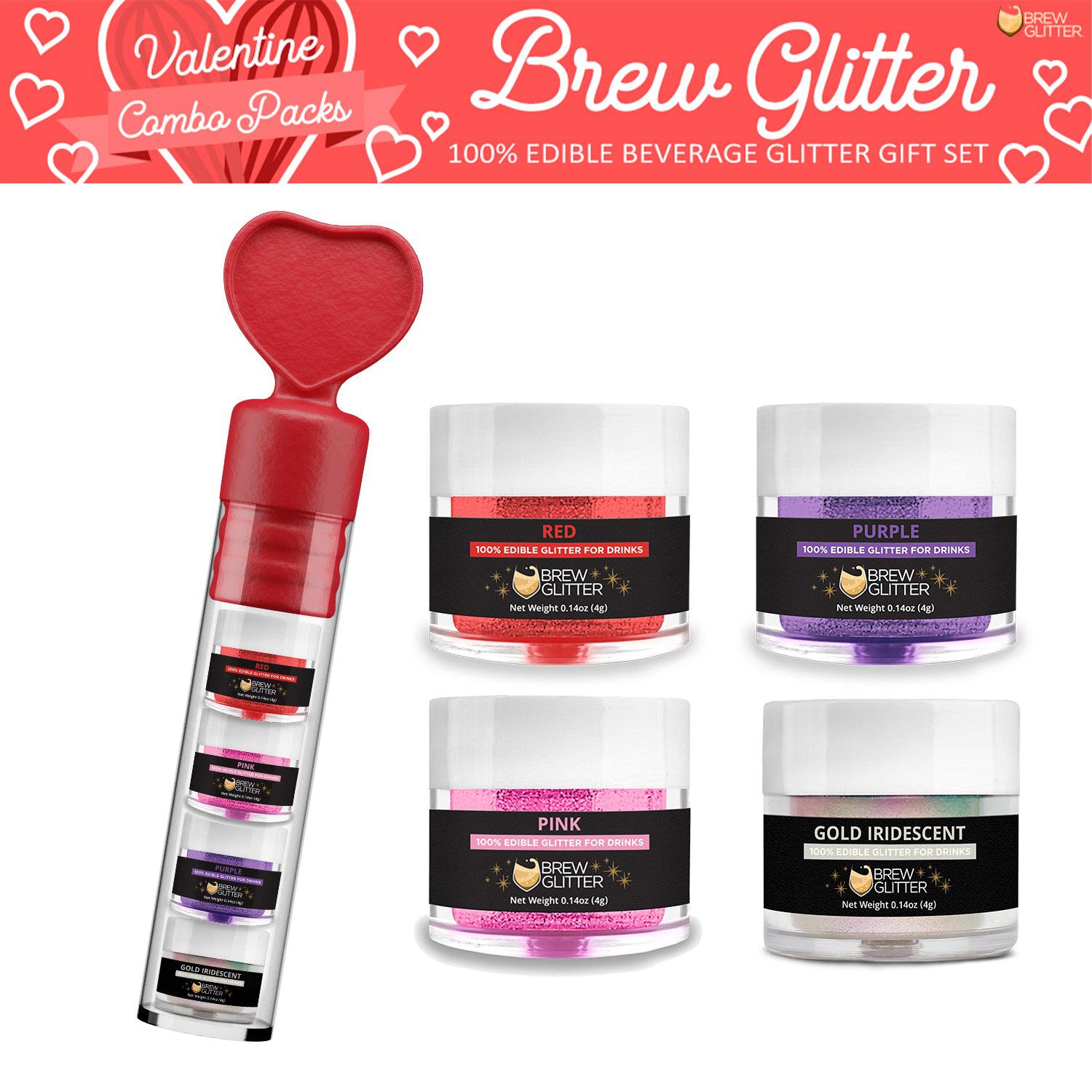 Valentine's Day Collection Brew Glitter Heart Gift Pack (4PC Set)-Brew Glitter®