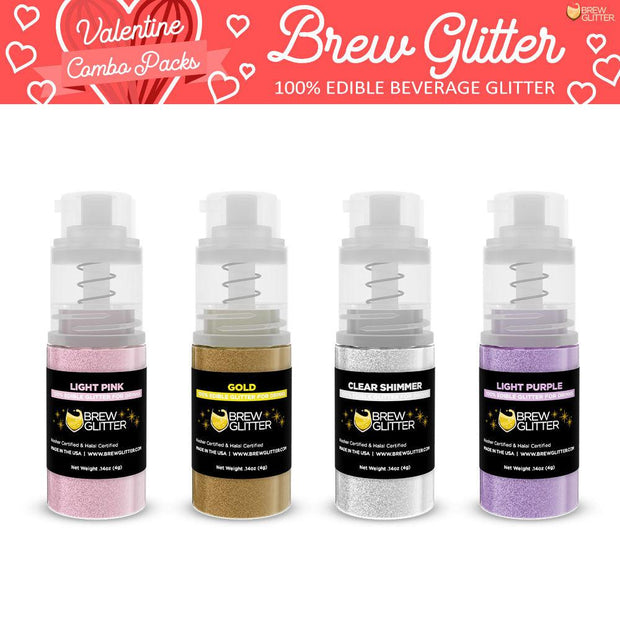 Valentine's Day Collection Brew Glitter Mini Pump Conversation Hearts Combo (4 PC SET)-Brew Glitter®