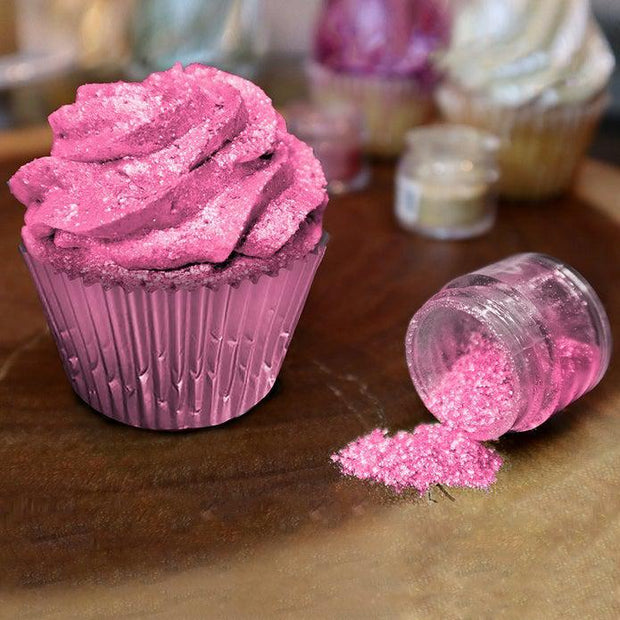 Edible Pink Glitter Flakes