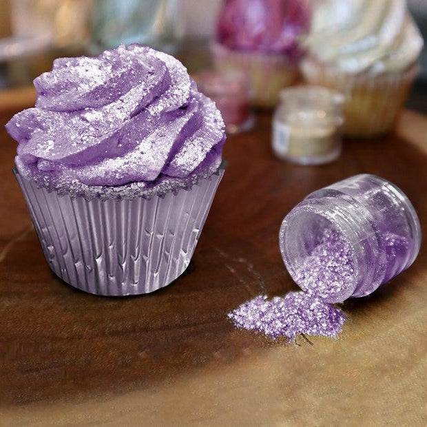 silver purple edible hearts
