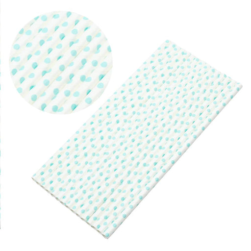 White and Baby Blue Polka Dot Stirring Straws-Brew Glitter®