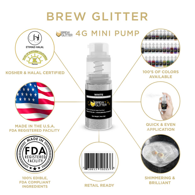 White Brew Glitter | Mini Pump Wholesale by the Case-Brew Glitter®