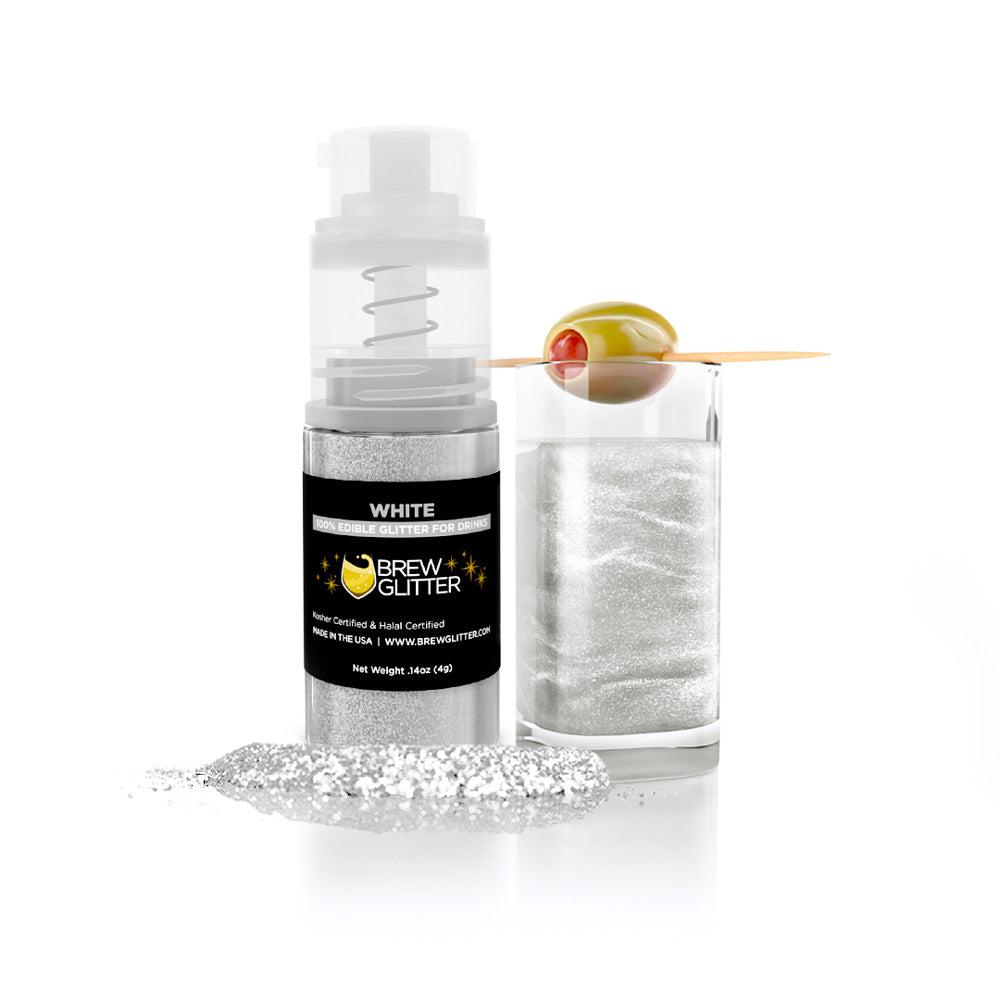 White Edible Glitter Mini Spray Pump for Drinks