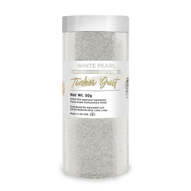 Buy White Pearl Tinker Dust Food Grade Edible Glitter, Bulk Sizes, $$37.98 USD