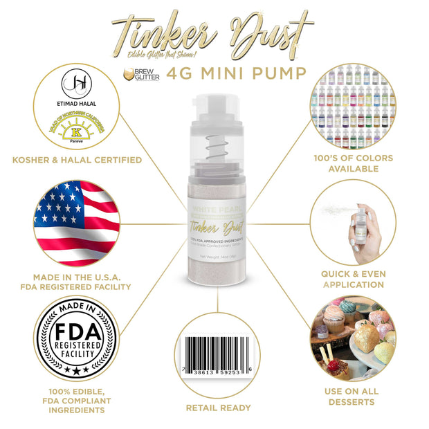 White Pearl Tinker Dust® 4g Spray Pump | Wholesale Glitter-Brew Glitter®