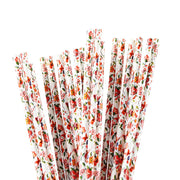 White Vintage Floral Stirring Straws | Bulk Sizes-Brew Glitter®