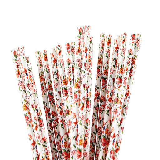 White Vintage Floral Stirring Straws-Brew Glitter®