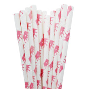 White with Pink Crown Stirring Straws | Bulk Sizes-Brew Glitter®