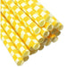 Yellow and White Checker Print Stirring Straws | Bulk Sizes-Brew Glitter®