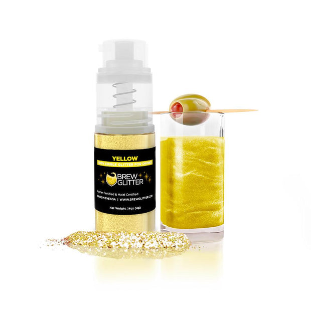 Yellow Edible Glitter Mini Spray Pump for Drinks-Brew Glitter®